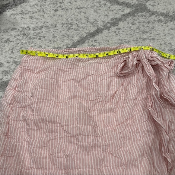 Cloth & Stone By Anthropologie Pink Striped Mini Wrap Skirt - Picture 10 of 11